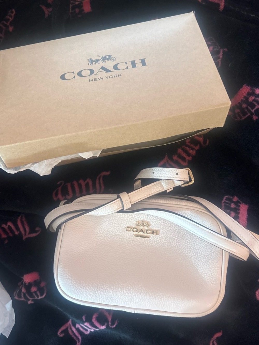 Coach Light Pink Pebbled Leather Crossbody Bag